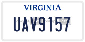UAV9157 license plate in Virginia