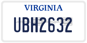 UBH2632  license plate in VA