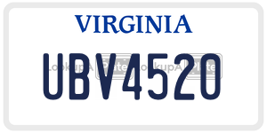 UBV4520  license plate in VA