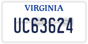 UC63624  license plate in VA
