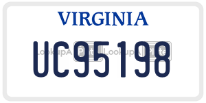 UC95198  license plate in VA
