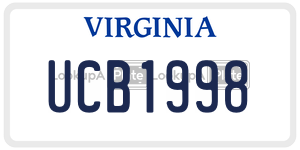 UCB1998  license plate in VA