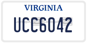 UCC6042  license plate in VA