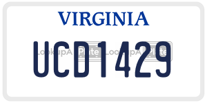 UCD1429 license plate in Virginia