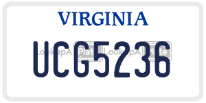 UCG5236 license plate in Virginia