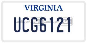 UCG6121  license plate in VA