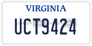 UCT9424  license plate in VA
