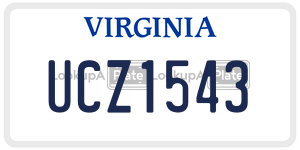 UCZ1543 license plate in Virginia