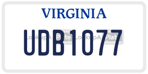 UDB1077 license plate in Virginia