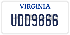 UDD9866 license plate in Virginia