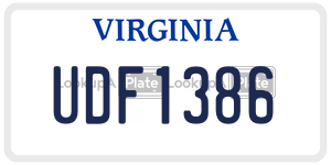 UDF1386 license plate in Virginia