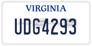 UDG4293  license plate in VA