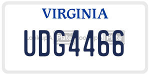 UDG4466 license plate in Virginia