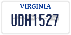 UDH1527 license plate in Virginia