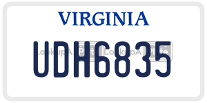 UDH6835 license plate in Virginia