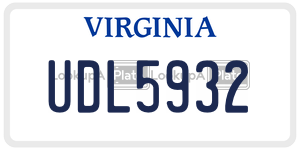 UDL5932  license plate in VA