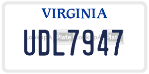 UDL7947  license plate in VA