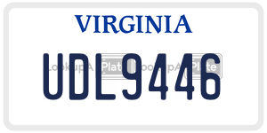 UDL9446 license plate in Virginia