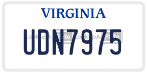 UDN7975 license plate in Virginia