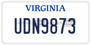 UDN9873 license plate in Virginia
