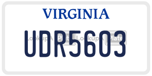 UDR5603  license plate in VA