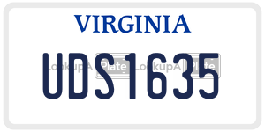 UDS1635  license plate in VA