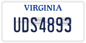 UDS4893 license plate in Virginia