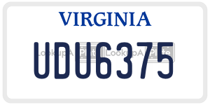 UDU6375 license plate in Virginia