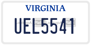 UEL5541 license plate in Virginia