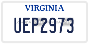 UEP2973  license plate in VA