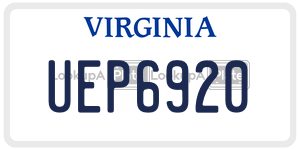 UEP6920  license plate in VA