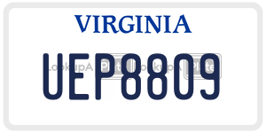 UEP8809 license plate in Virginia
