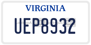 UEP8932 license plate in Virginia