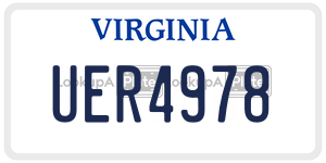UER4978  license plate in VA