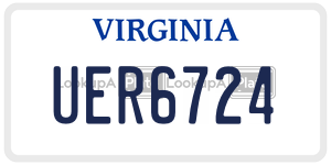 UER6724  license plate in VA