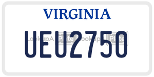 UEU2750 license plate in Virginia