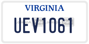 UEV1061  license plate in VA
