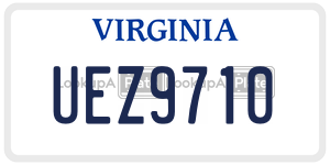UEZ9710  license plate in VA