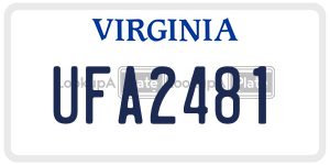 UFA2481  license plate in VA