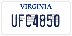 UFC4850  license plate in VA