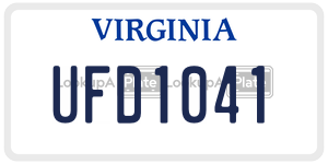 UFD1041 license plate in Virginia