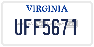UFF5671 license plate in Virginia