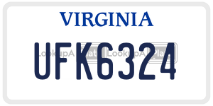 UFK6324 license plate in Virginia