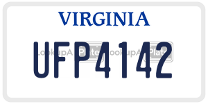 UFP4142  license plate in VA