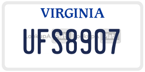 UFS8907 license plate in Virginia