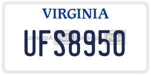 UFS8950 license plate in Virginia