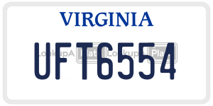 UFT6554 license plate in Virginia