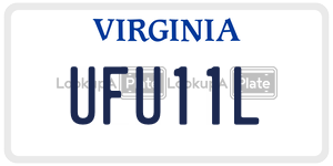 UFU11L  license plate in VA