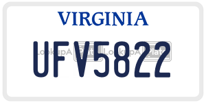 UFV5822 license plate in Virginia