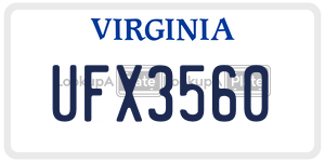 UFX3560  license plate in VA